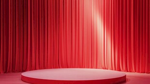 红色幕布舞台背景
