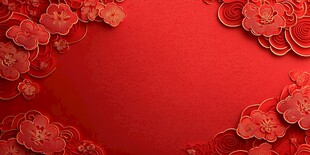 春节新年红色物料背景