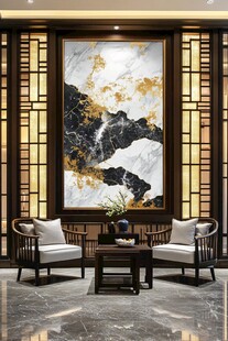 新中式大理石背景墙