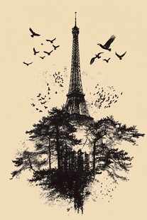 埃菲尔铁塔艺术海报