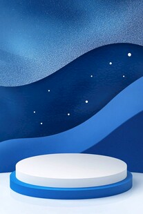 深蓝色立体场景