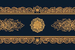 传统金色花纹