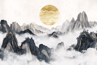 新中式古典复古山水画