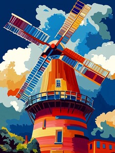 风车艺术画