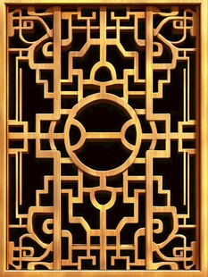 窗花窗格通花木雕