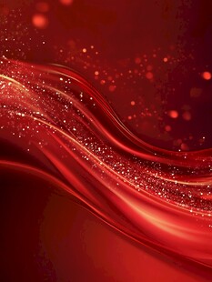 红色动感飘带科技背景