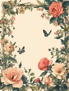 唯美花卉水彩蝴蝶