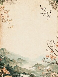 古色古香山水背景