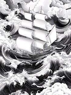 乘风破浪包装插画