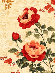富贵牡丹底纹