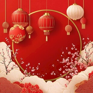 红灯笼春晚背景