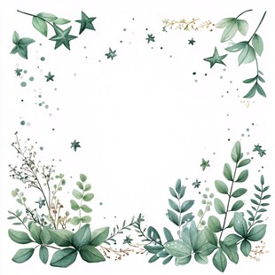 绿植边框枝叶边框