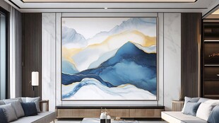 新中禅意山水岩彩画