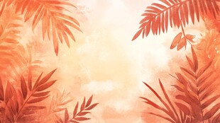 森系粉橙色花朵背景