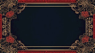 中式古代花边背景