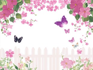 蝴蝶花朵背景墙