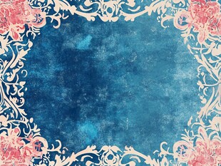 欧式花纹蓝色背板