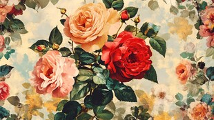 手绘玫瑰壁纸