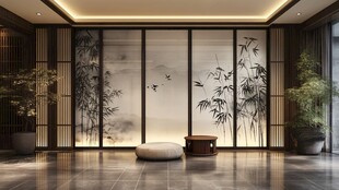 新中式意境竹林