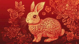 兔年红色壁纸