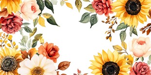 高清手绘太阳花