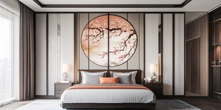 新中式主卧背景