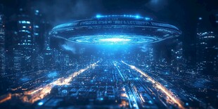 飞碟科幻电影背景