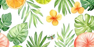 卡通手绘植物背景