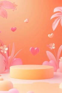 立体造型求婚背景