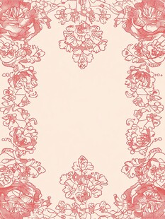 肉粉色花纹海报背景