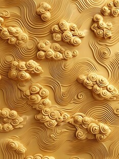 金色云纹浮雕