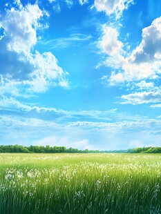 高清白云草地
