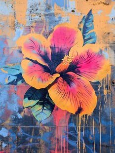 创意芙蓉花装饰墙