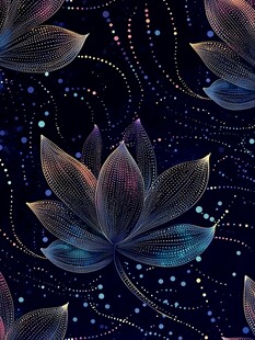 黑底蓝色荷花背景