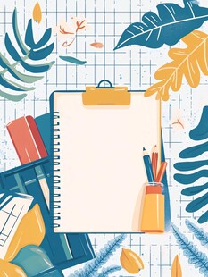 文具插画背景