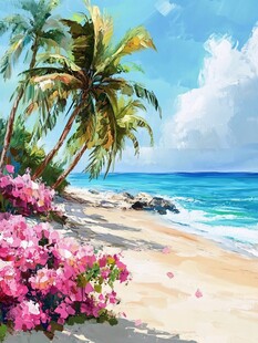 海滩风景画