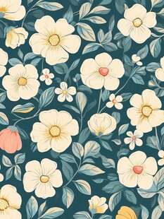 卡通印花花卉壁纸