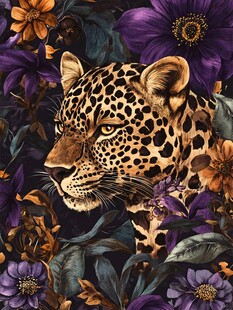 欧美手绘动物花