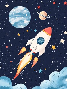 探索宇宙卡通图案