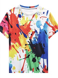 彩色泼墨服装印花花纹