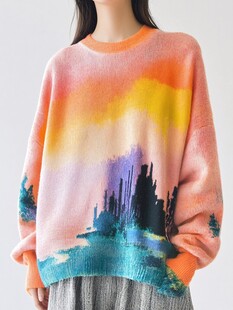 彩虹针织衫