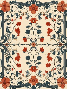 欧式花纹四方连续花卉