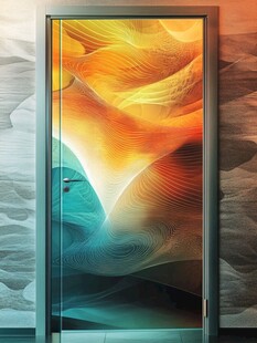 渐变抽象流体装饰画