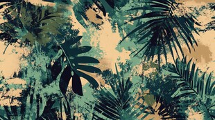 芭蕉叶面料印花色块