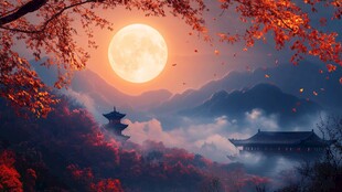 生活意境唯美禅境秋月