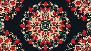 民族风花卉抽象花型