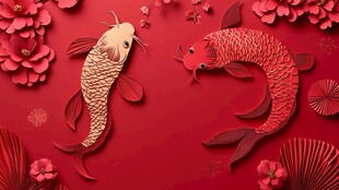 剪纸风格金鱼
