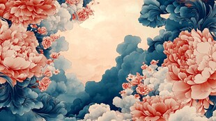 花开富贵抽象牡丹花