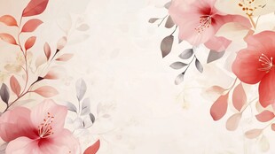 森系粉橙色花朵背景
