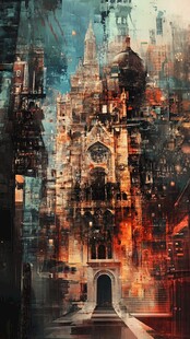 俄罗斯科技感建筑插画